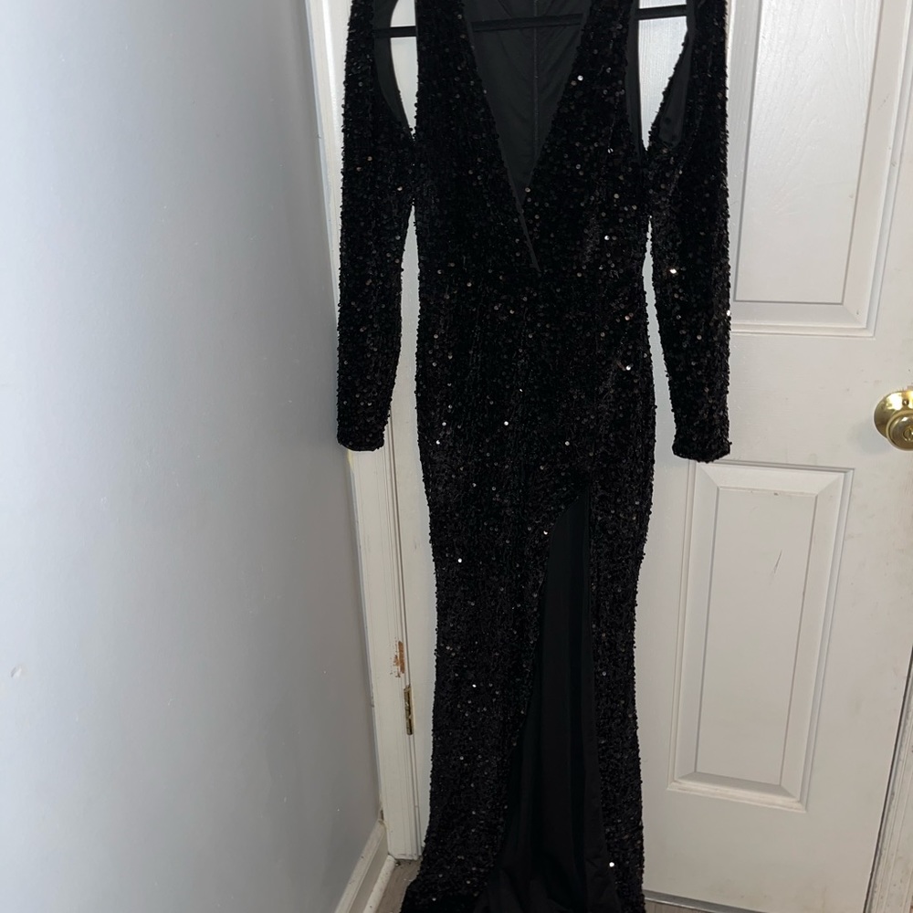 Black sexy sequin evening dress - Picture 5 of 6